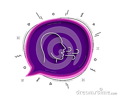 Breathing line icon. Breath difficulties sign. Vector Vector Illustration
