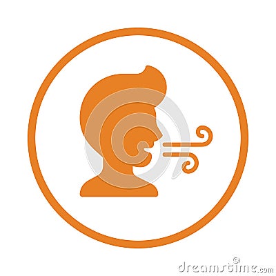 Breathing, sleeping icon. Orange color vector EPS Vector Illustration