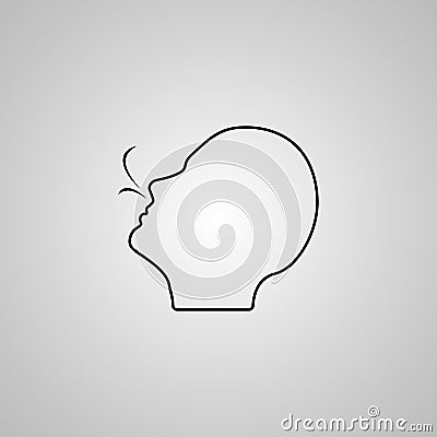 Breathing vector icon. checking breath or suffering respiratory problems. Having breath difficulties. Healthcare. Isolated icon Vector Illustration