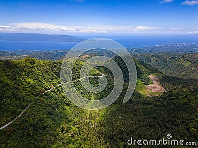Breathtaking aerial shot of Balinsasayao Twin Lakes, Negros Oriental, Philippines Stock Photo