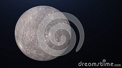 Breathtaking cosmos background with rotating realistic moon. Animation. Astronomical body, full moon cycle, view from Stock Photo