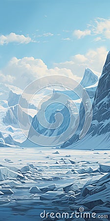 Breathtaking Glacier Painting With Hyperrealistic Details In 32k Uhd Resolution Stock Photo
