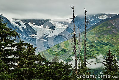 Breathtaking Glacier view between Haines nad Haines Junction Stock Photo