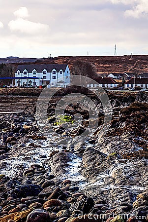 Breathtaking landscape shot of the majestic rocky shoreline of the Isle of Skye, Scotland, UK Stock Photo