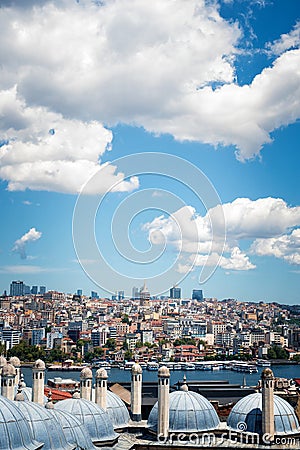 Panoramic view of Istanbul from Suleymaniye Mosque, Turkey Stock Photo