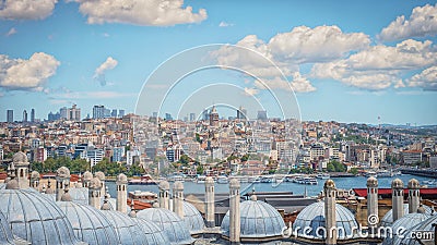Panoramic view of Istanbul from Suleymaniye Mosque, Turkey Stock Photo