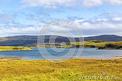Breathtaking scenery as you travel the streets of the Isle of Skye Stock Photo