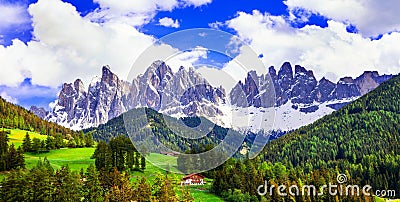 Breathtaking scenery of Dolomites mountains. beauty in nature. N Stock Photo