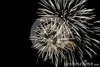 Breathtaking shot of amazing bright fireworks at night Stock Photo