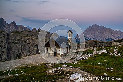 Capella degli Alpini, Dolomites, Italy Stock Photo