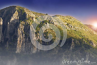 A breathtaking sunrise at Mountain Tymfi in Epirus Greece Stock Photo