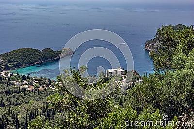 breathtaking view of the cliffs and beaches of the greek island of corfu Stock Photo