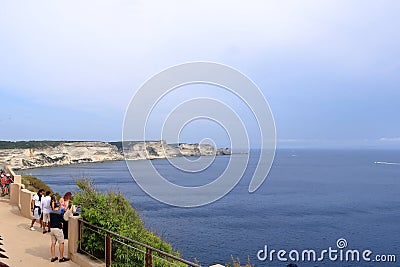 Breathtaking view of cliffs near old town Bonifacio, Corsica, France, Europe Stock Photo