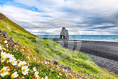 Breathtaking view of Hvitserkur unique basalt rock in Iceland Stock Photo
