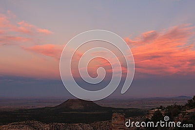 Breathtaking view of the landscape and clouds during sunset in Desert View, Grand Canyon National Park, Arizona Stock Photo