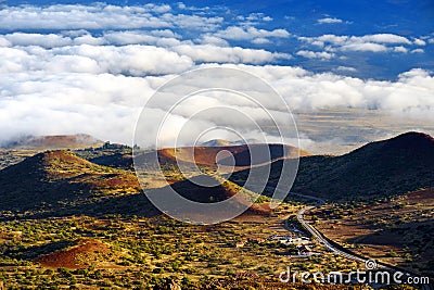 Breathtaking view of Mauna Loa volcano on the Big Island of Hawaii Stock Photo