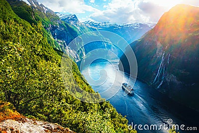 Breathtaking view of Sunnylvsfjorden fjord Stock Photo