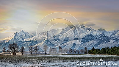 Breathtaking winter mountain landscape Stock Photo