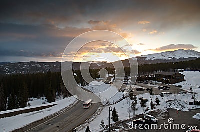 Breckenridge Colorado at dusk Editorial Stock Photo