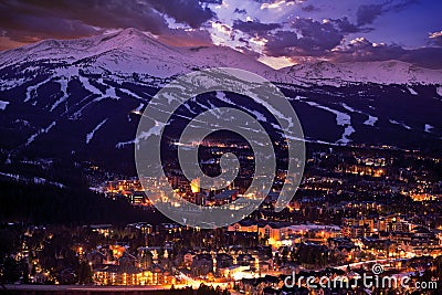 Breckenridge Winter Sunset Stock Photo