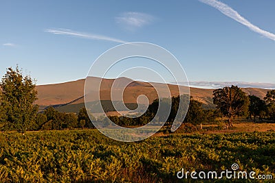 Brecon Beacons Nationalparks Wales Landscape at Sunset Stock Photo