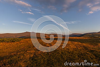 Brecon Beacons Nationalparks Wales Landscape at Sunset Stock Photo