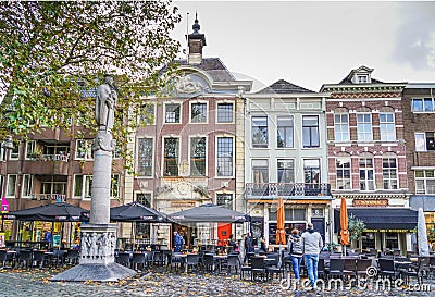 Breda, November 5th 2017: some locals walking in a shopping stre Editorial Stock Photo