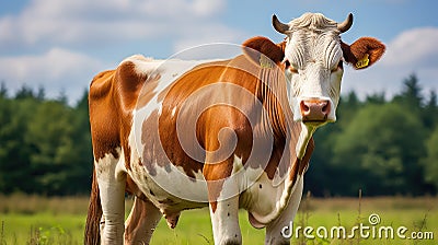 breed guernsey cow Cartoon Illustration
