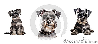 breed miniature schnauzer animal Cartoon Illustration