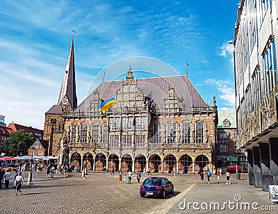 Bremen, Germany - August 03, 2022: Bremen City Hall or City Hall in the old town of Bremen Editorial Stock Photo