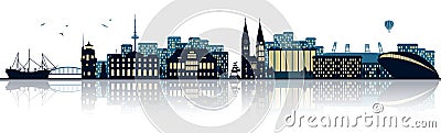 Bremen germany city skyline isolated vector Vector Illustration