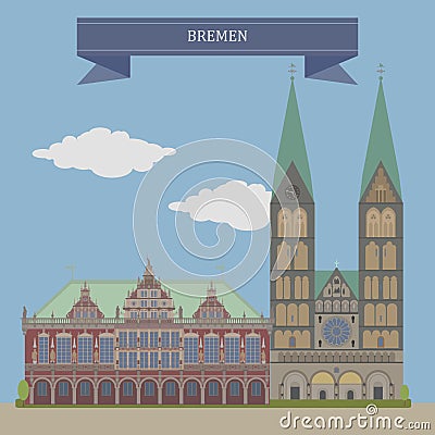 Bremen, Germany Vector Illustration