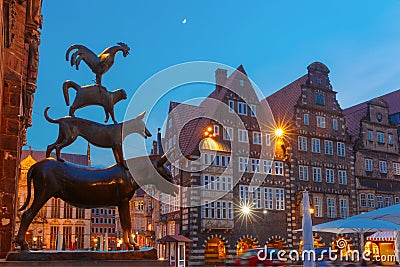 The Bremen Town Musicians in Bremen, Germany Stock Photo