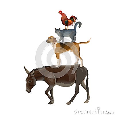 Bremen town musicians Vector Illustration