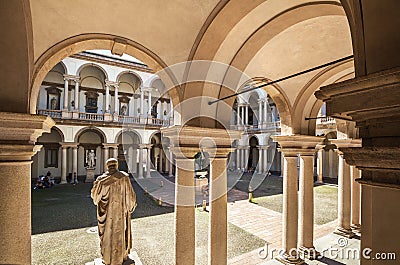 Brera Palace in Milan, Italy Editorial Stock Photo