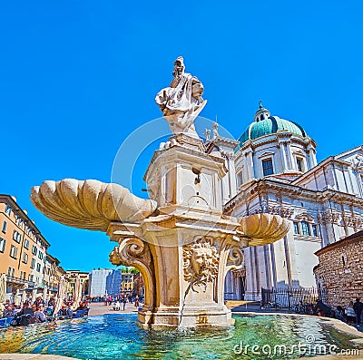 Brescia Armata fountain in Brescia, Italy Editorial Stock Photo