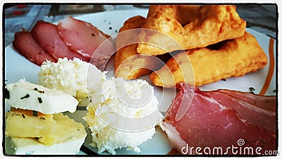 Breskfast time prosciutto Stock Photo