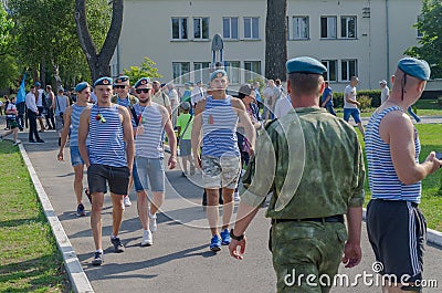 Brest, Belarus - August 2 , 2019: Day of airborne troops and special forces. Editorial Stock Photo