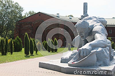 Brest fortress, sculpture thirst , Belarus Editorial Stock Photo