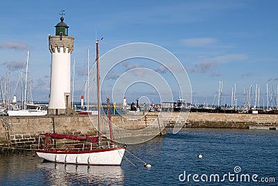 Sailboat moored in Port-Haliguen in Morbihan Stock Photo