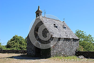 Breton traditional stone chapel Stock Photo
