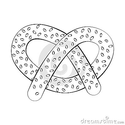 Bretzel with a thin line. Vector on a white background Vector Illustration