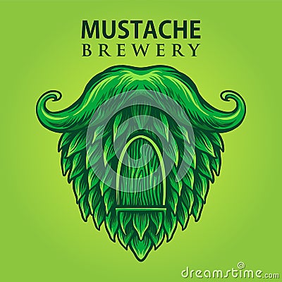 Brewery Mustache Productions Logo Vector Illustration