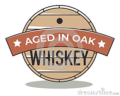 Aged in oaks, whiskey brewery and production logo Vector Illustration