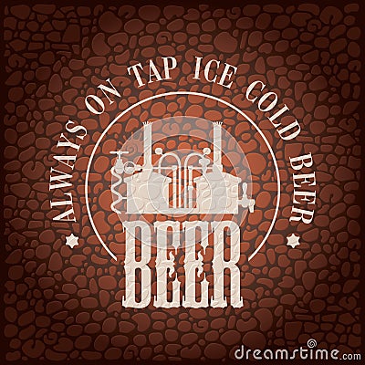 Brewery on stone wall Vector Illustration