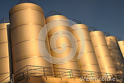 Brewery Storage Tanks Stock Photo