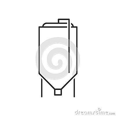 Brewery tank outline icon Vector Illustration