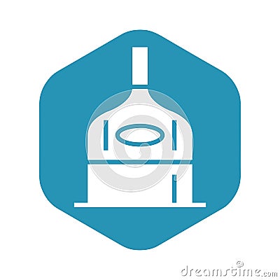 Brewing equipment icon. Silhouette of a modern factory barrel for brewing beer in large volumes. Vector Illustration