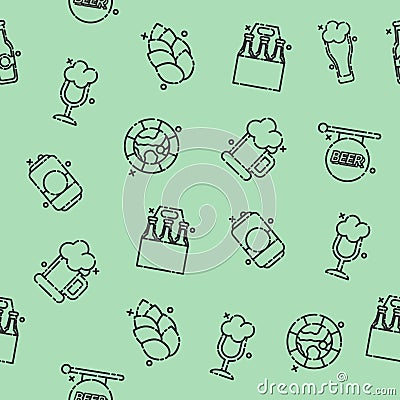 Brewing icons set pattern Vector Illustration
