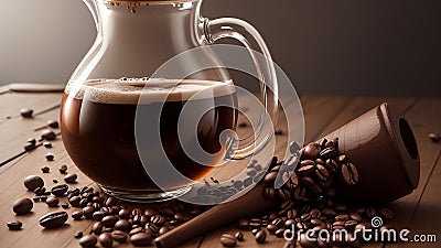 Brewing Mastery Capturing the Essence of National Coffee Day with a Graceful Coffee Siphon.AI Generated Stock Photo